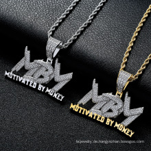Shangjie OEM Mode motiviert von Geldanhängen für Halskette Hip Hop Gold Plated Schmuck Halskette Zirkon Männer Halskette